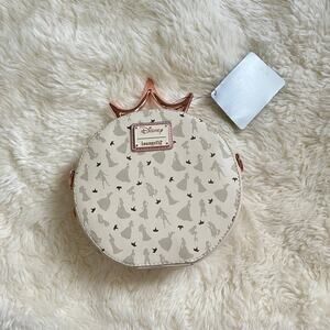 New Disney Loungefly princess metal crown faux leather purse